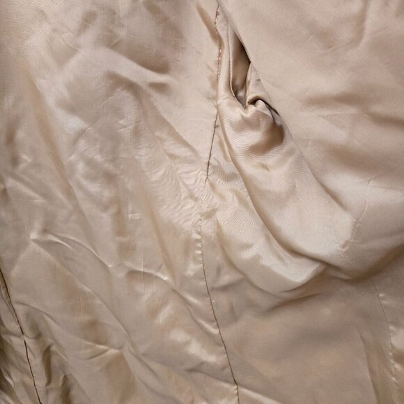 Vtg Silk Lore Blazer Jacket Medium Butterscotch Tan Safari Utility Retro Silk - Picture 7 of 14